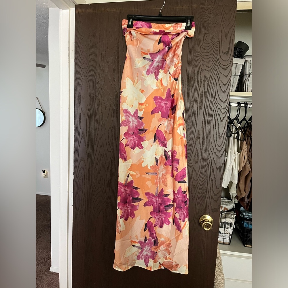 Miya Maxi Dress Pink and Orange Billy J